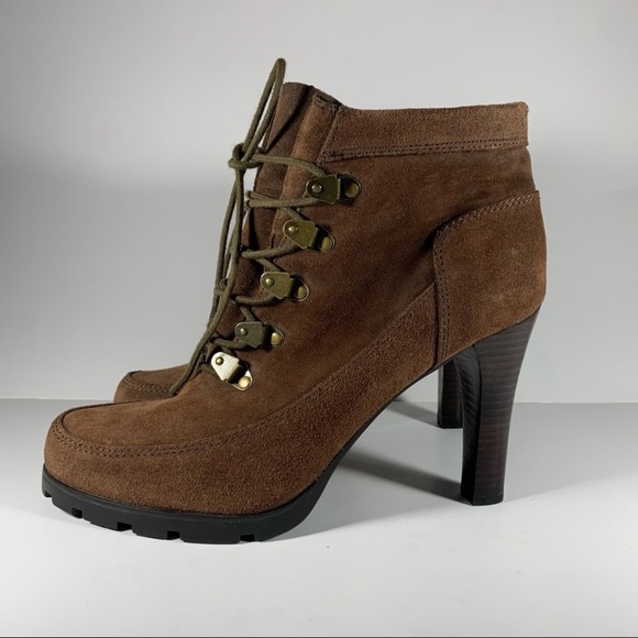 Ralph Lauren Nubuck Brown Lace Leather Boots - Picture 3 of 10